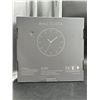 Image 4 : Lafocuse 12 Inch Silent Silver Wall Clock with Date and Day, Modern Analog Clocks with LCD Display B