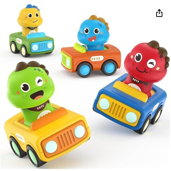 Moontoy Press Car Set for Ages 6 Months and Up, 4 Pieces