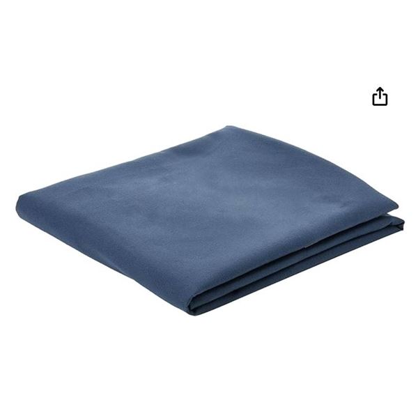 Lot of 2 - Amazon Basics Microfiber Towel, 70.9 x 35.4 in, Black/Blue