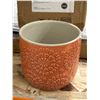 Image 2 : Stone & Beam Floral Embossed Planter in Arabesque Color, Small