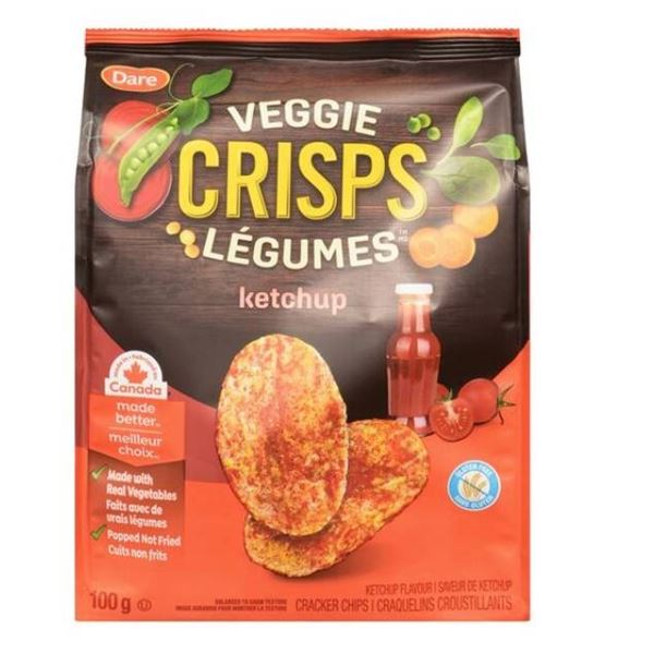 Dare Veggie Crisps - Ketchup Flavor, 12 Pack, 100g Each