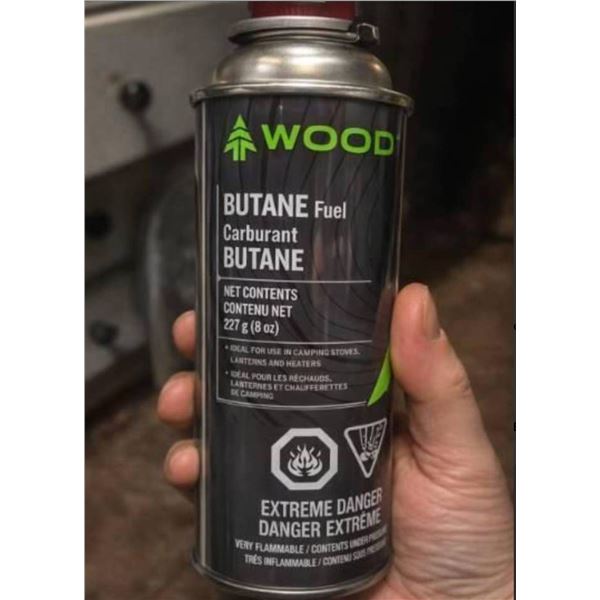 Woods Butane Fuel, 4 Packs of 3, Net Content 227 g Each