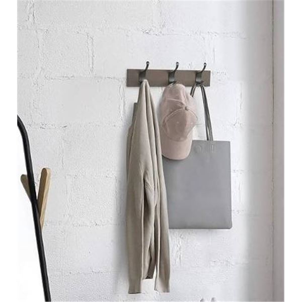 Amazon Basics Wall Mounted Coat Rack with 3 Hooks, Espresso Finish