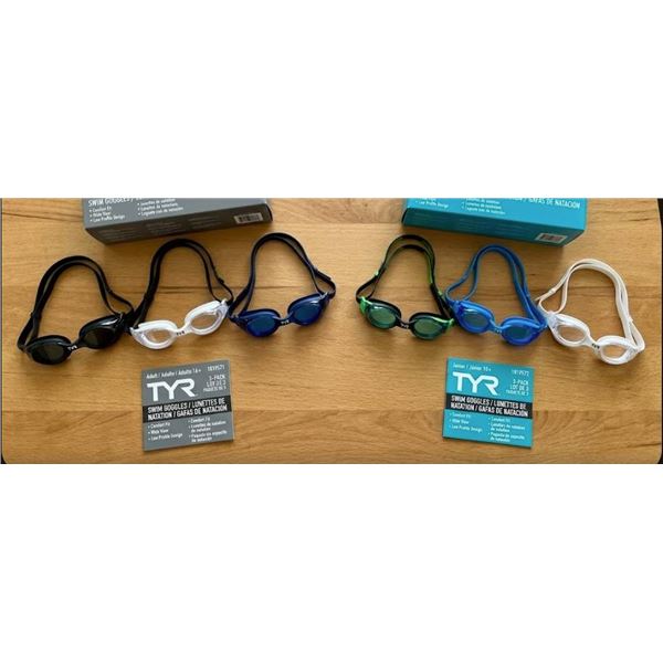 TYR Swim Goggles 3-Pack for Adults and Juniors, Ages 10+ and 16+