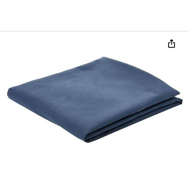 Lot of 3 - Amazon Basics Microfiber Towel, 70.9 x 35.4 in, Black/Blue