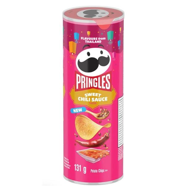 Pringles Sweet Chili Sauce Potato Chips, 131g, Case of 14