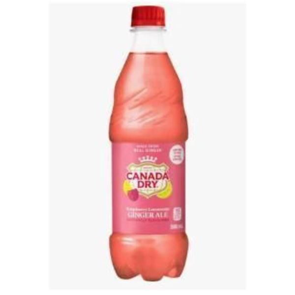 Canada Dry Raspberry Lemonade Ginger Ale 500 mL Bottles - Pack of 24
