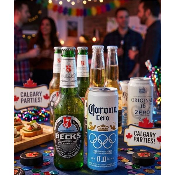 Lot of 16 Assorted Alcohol-Free Beverages: Beck’s, Corona Cero, And More