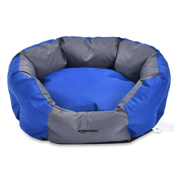 Amazon Basics Water-Resistant Pet Bed - Oval, Large, Royal Blue