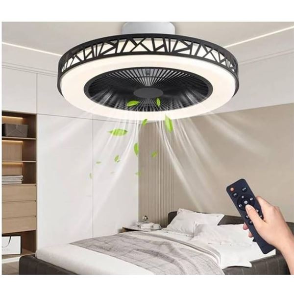 NFQD Ceiling Fan with Lights and Remote Control, 20 in, Bladeless, X0014EHR17