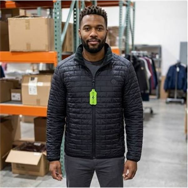 Bench Black Quilted Zip Jacket, Size L/G