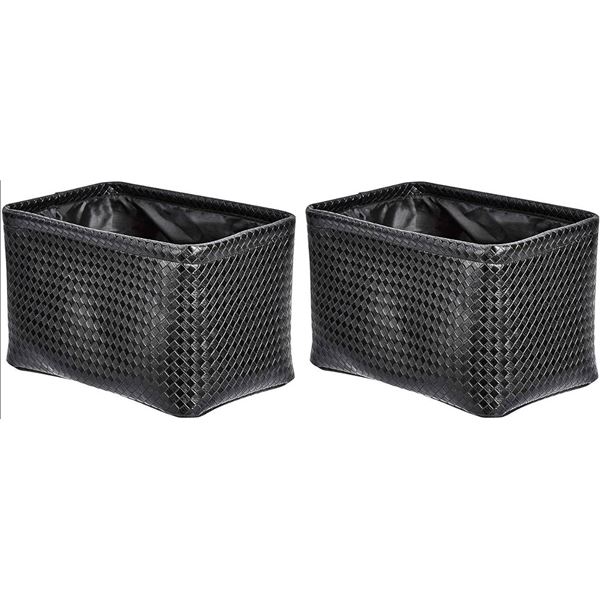 Amazon Basics Storage Bins 2-Pack, Black
