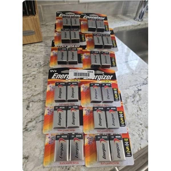 Energizer Max 9V Alkaline Batteries (8 Packs)