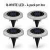 Image 1 : 4 PACK - 16 WHITE LED WATERPROOF SOLAR YARD LIGHTS