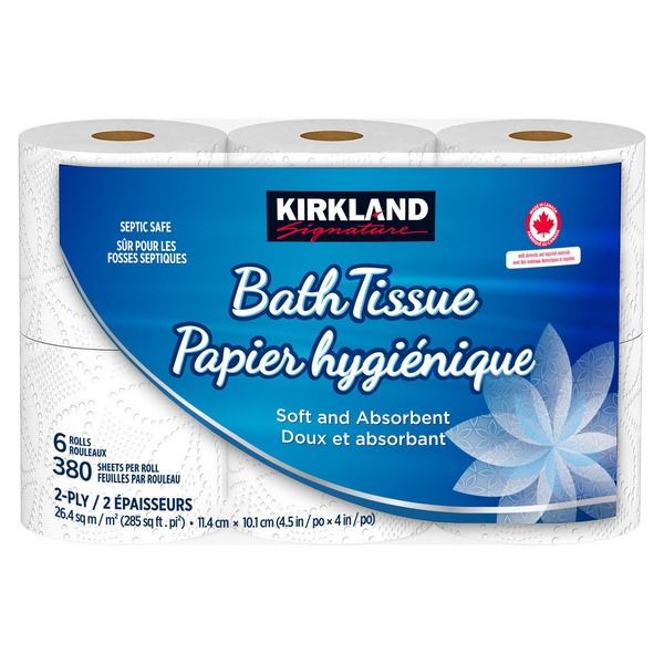 NEW 6 ROLLS OF K.S. TOILET PAPER - 380 SHEETS/ROLL