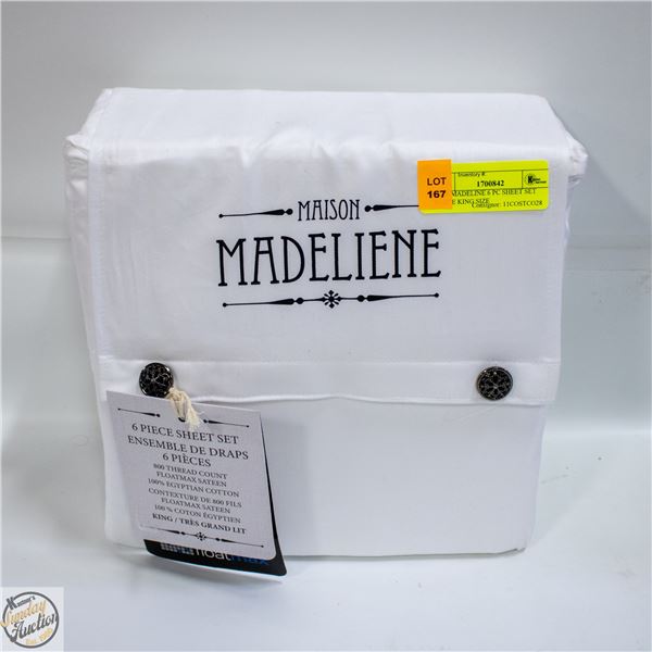 NEW MADELINE 6 PC SHEET SET WHITE KING SIZE