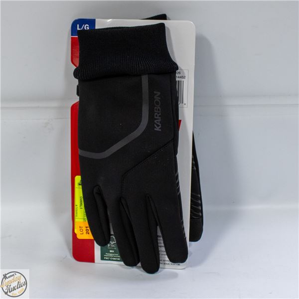 BRAND NEW KARBON LG MENS RUNNING GLOVES