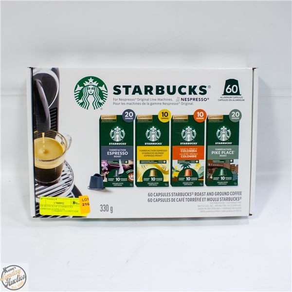 NEW 60 PACK OF STARBUCKS NESPRESSO CAPSULES