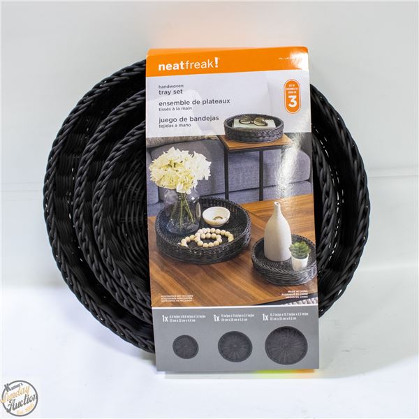 BRAND NEW NEAT FREAK HANDWOVEN TRAY SET