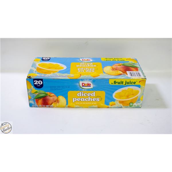 20 X 107ML CUPS OF DOLE DICED PEACHES