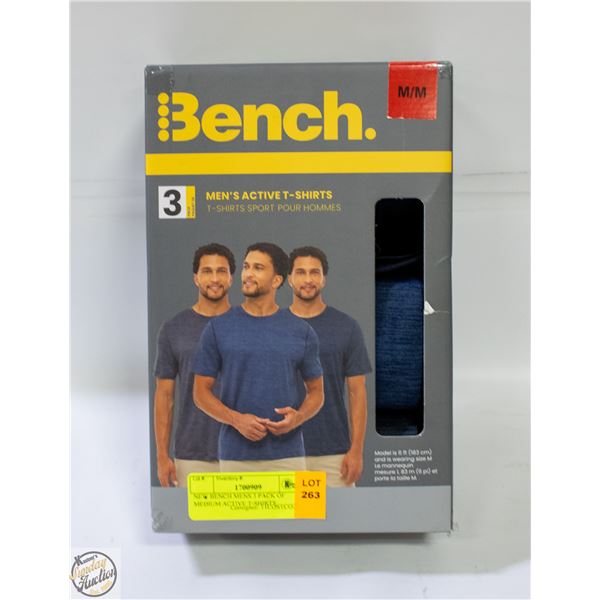 NEW BENCH MENS 3 PACK OF MEDIUM ACTIVE T-SHIRTS