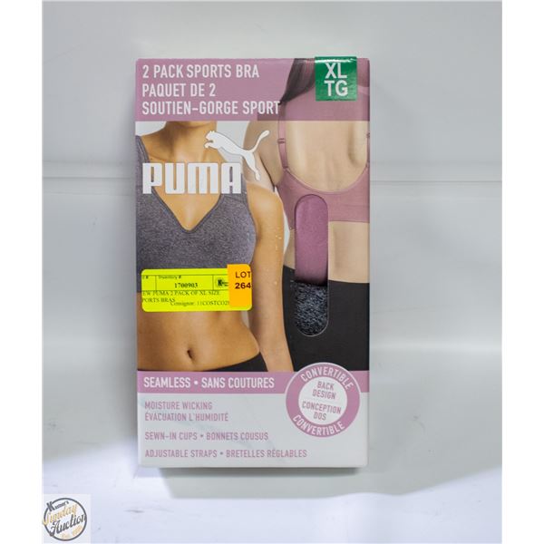 NEW PUMA 2 PACK OF XL SIZE SPORTS BRAS