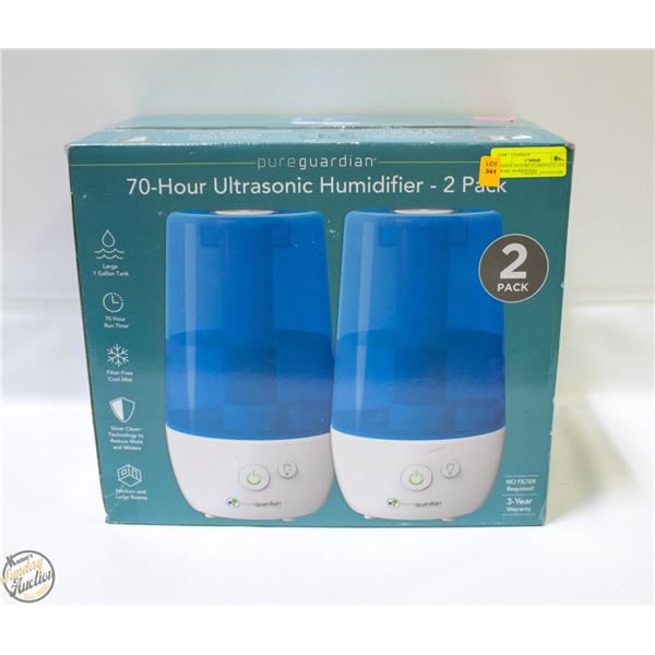 2 PACK OF PURE GUARDIAN ULTRA SONIC HUMIDIFIERS