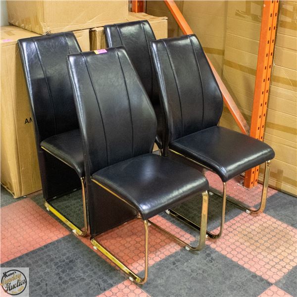 4 NEW AMERICAN GOOSE 2-TONE ARMLESS DINING CHAIRS