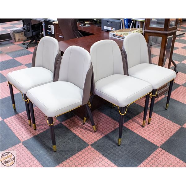 4 NEW AMERICAN GOOSE 2-TONE ARMLESS DINING CHAIRS