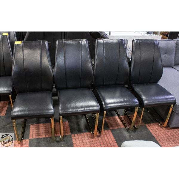 4 NEW AMERICAN GOOSE MODERN BLACK ARMLESS DINING