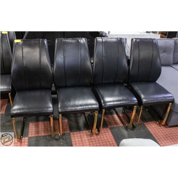 4 NEW AMERICAN GOOSE MODERN BLACK ARMLESS DINING