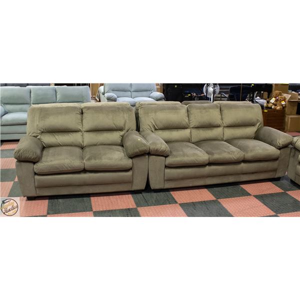 NEW BROWN FABRIC SOFA AND LOVESEAT SET