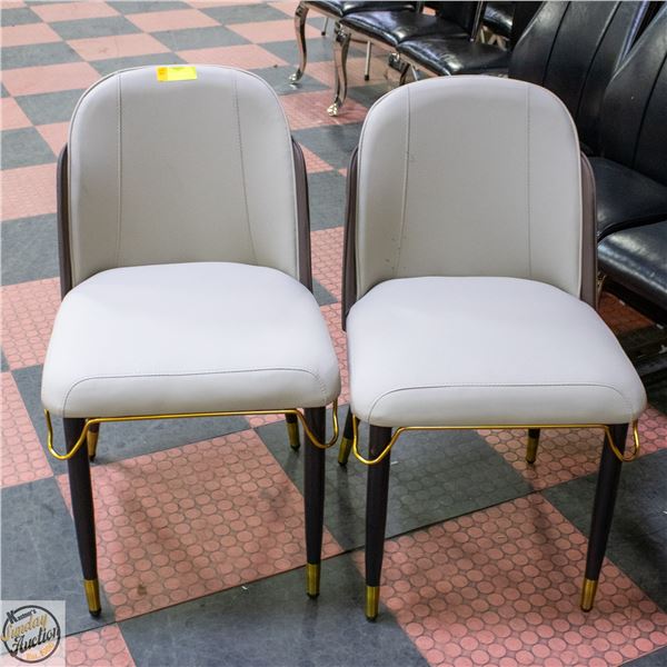 2 NEW AMERICAN GOOSE 2-TONE ARMLESS DINING CHAIRS