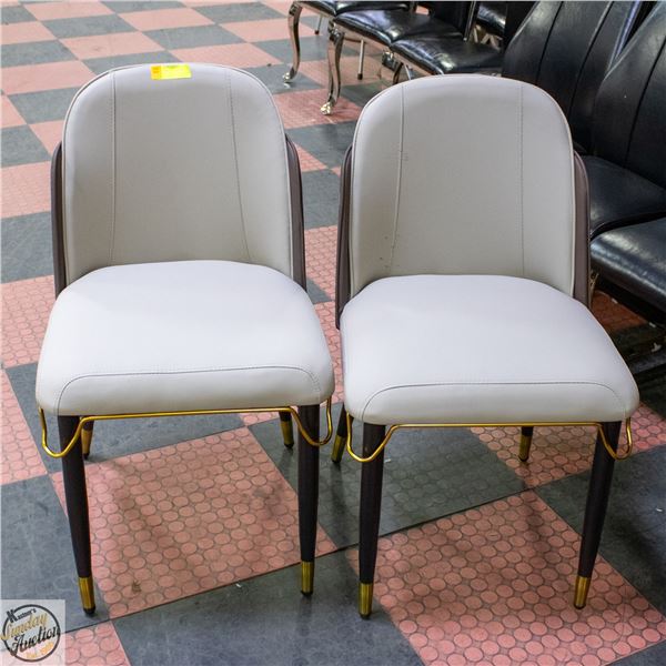 2 NEW AMERICAN GOOSE 2-TONE ARMLESS DINING CHAIRS