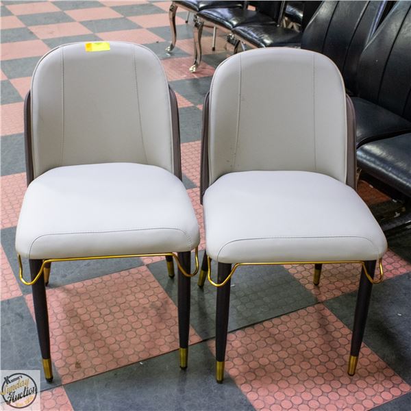 2 NEW AMERICAN GOOSE 2-TONE ARMLESS DINING CHAIRS