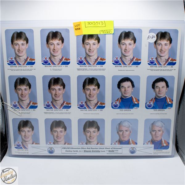 UNCLAIMED: 1981-82 UNCUT SHEET SIGNATURES ROOKIES