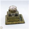 Image 1 : ANTIQUE CRYSTAL INKWELL WITH STAND