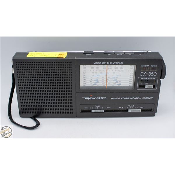 VINTAGE REALISTIC DX-360 WORLD RADIO, WORKS
