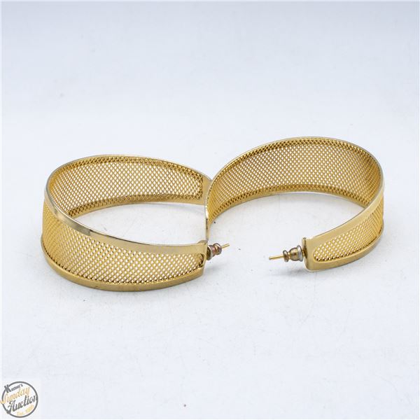 PAIR OF VINTAGE EXTRA LARGE HOOP EARRINGS