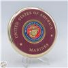 Image 1 : VINTAGE SOLID BRASS USA NAVY MARINES COASTER