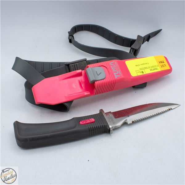 TUSA DIVING KNIFE IN SHEATH