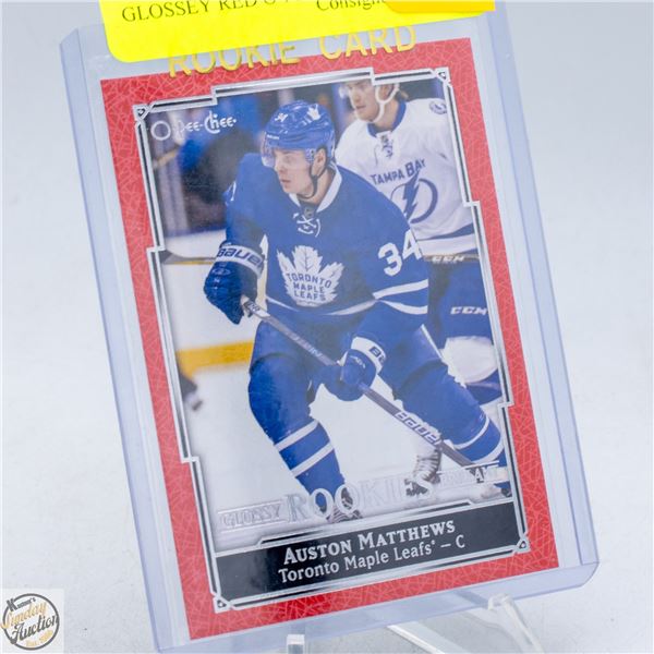 AUSTON MATTHEWS ROOKIE GLOSSEY RED O-PEE-CHEE