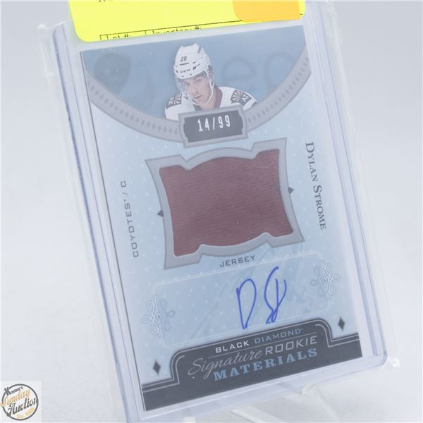 DYLAN STROME SIGNATURE ROOKIE JERSEY 14/99 BLACK-