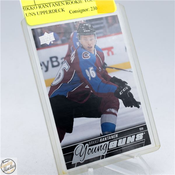 MIKKO RANTANEN ROOKIE YOUNG GUNS UPPERDECK