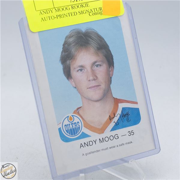 ANDY MOOG ROOKIE AUTO-PRINTED SIGNATURE