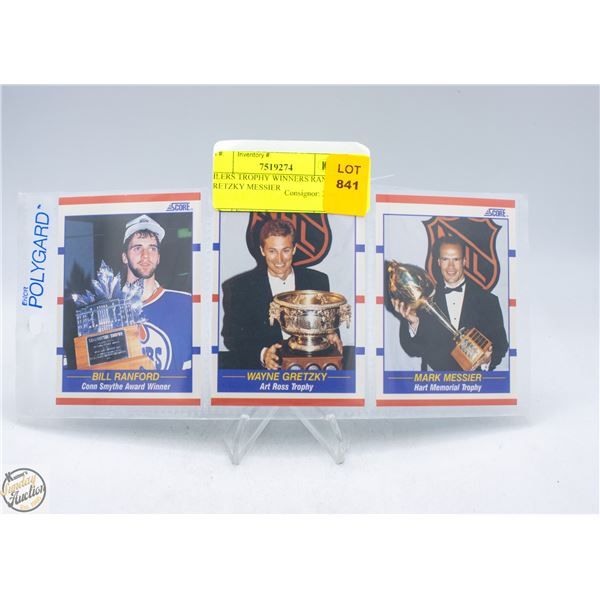 OILERS TROPHY WINNERS RANFORD GRETZKY MESSIER