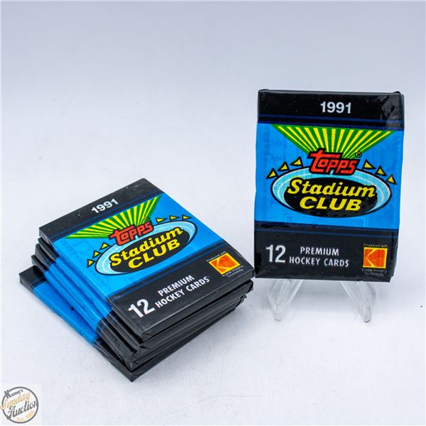 6 SEALED 1991 TOPPS 12 PREMIUM HOCKEY CARDS PER PK