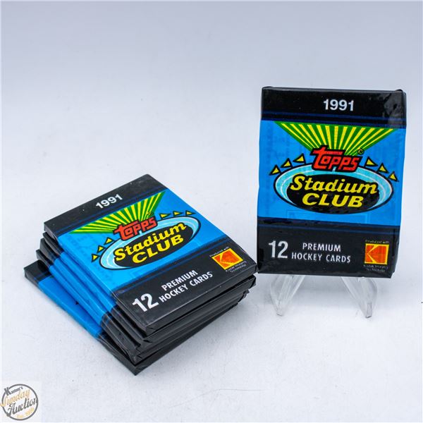 6 SEALED 1991 TOPPS 12 PREMIUM HOCKEY CARDS PER PK