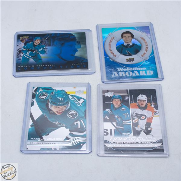 4 MACKLIN CELEBRINI CARDS