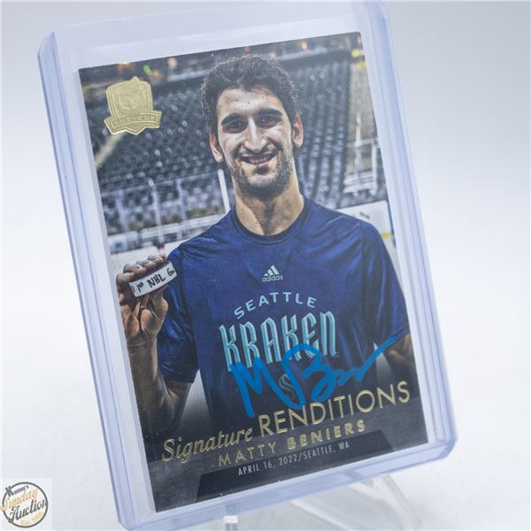 MATTY BENIERS THE CUP AUTOGRAPH CARD
